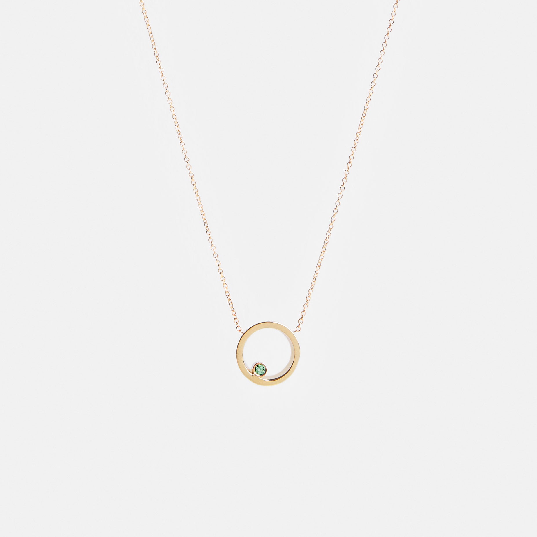 la Designer Necklace in 14k Gold set with Green Diamond By SHW Fine Jewelry NYC