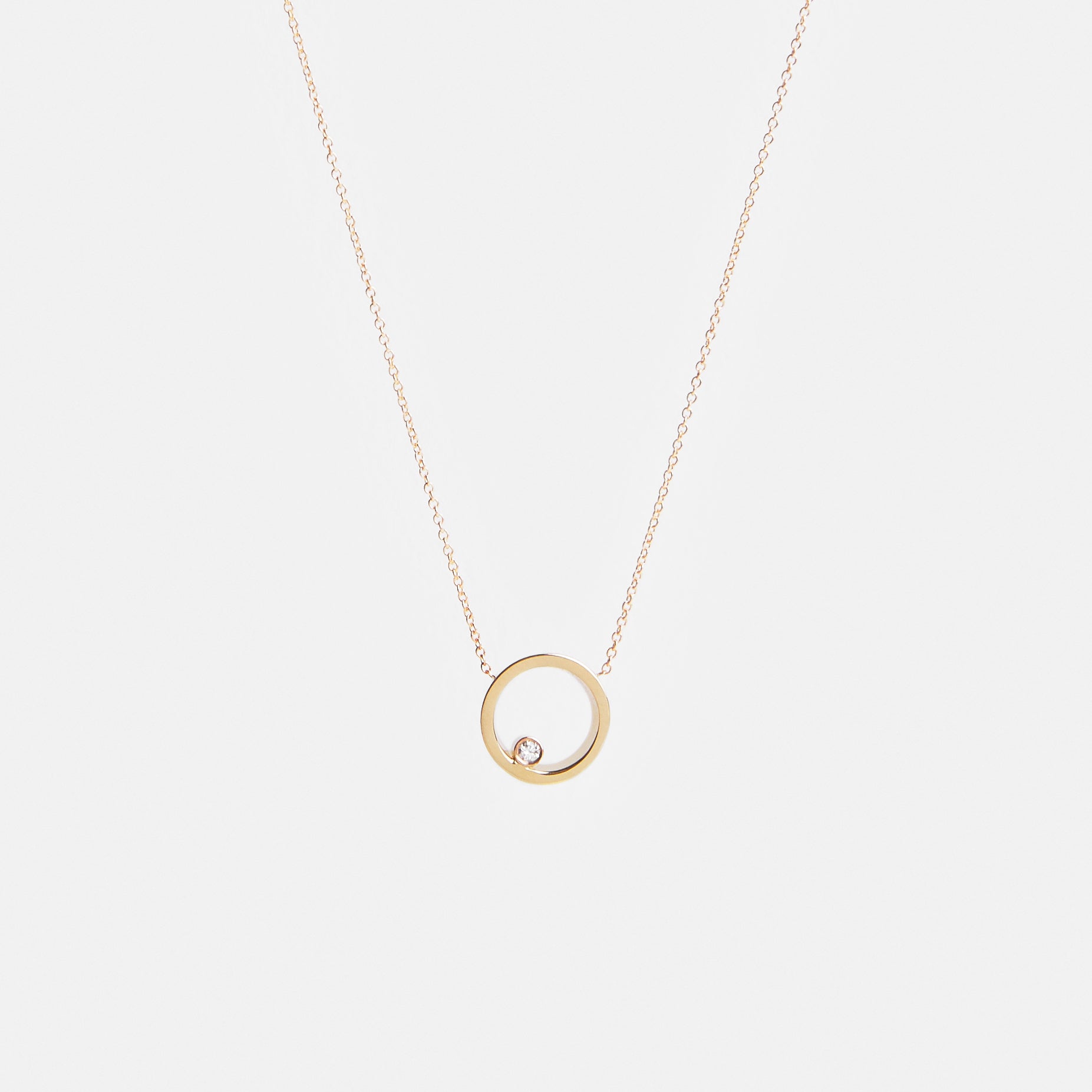 Ila Designer Necklace in 14k Gold set with White Diamond By SHW Fine Jewelry NYC