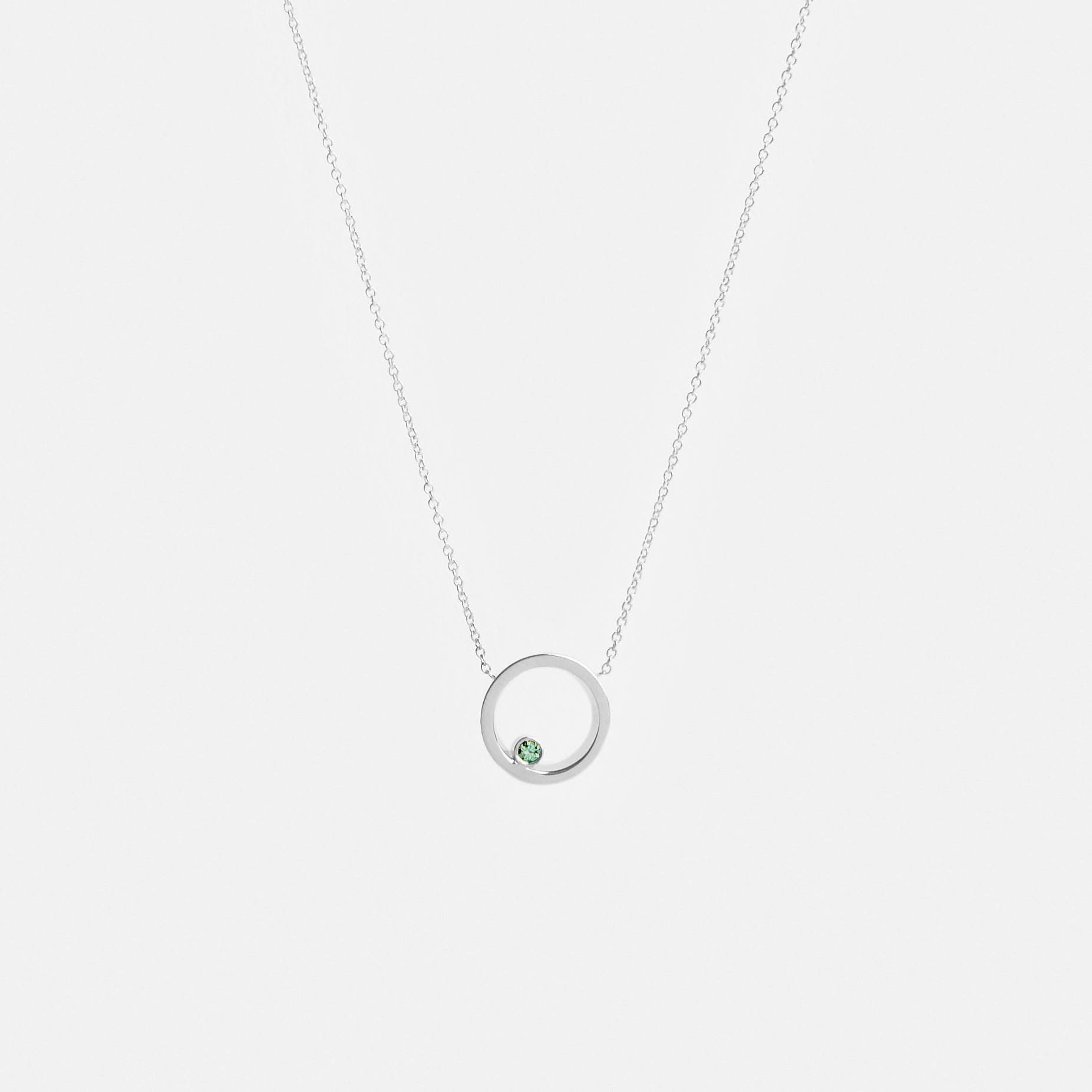 Ila Unconventional Necklace in Sterling Silver set with Green Diamond By SHW Fine Jewelry NYC