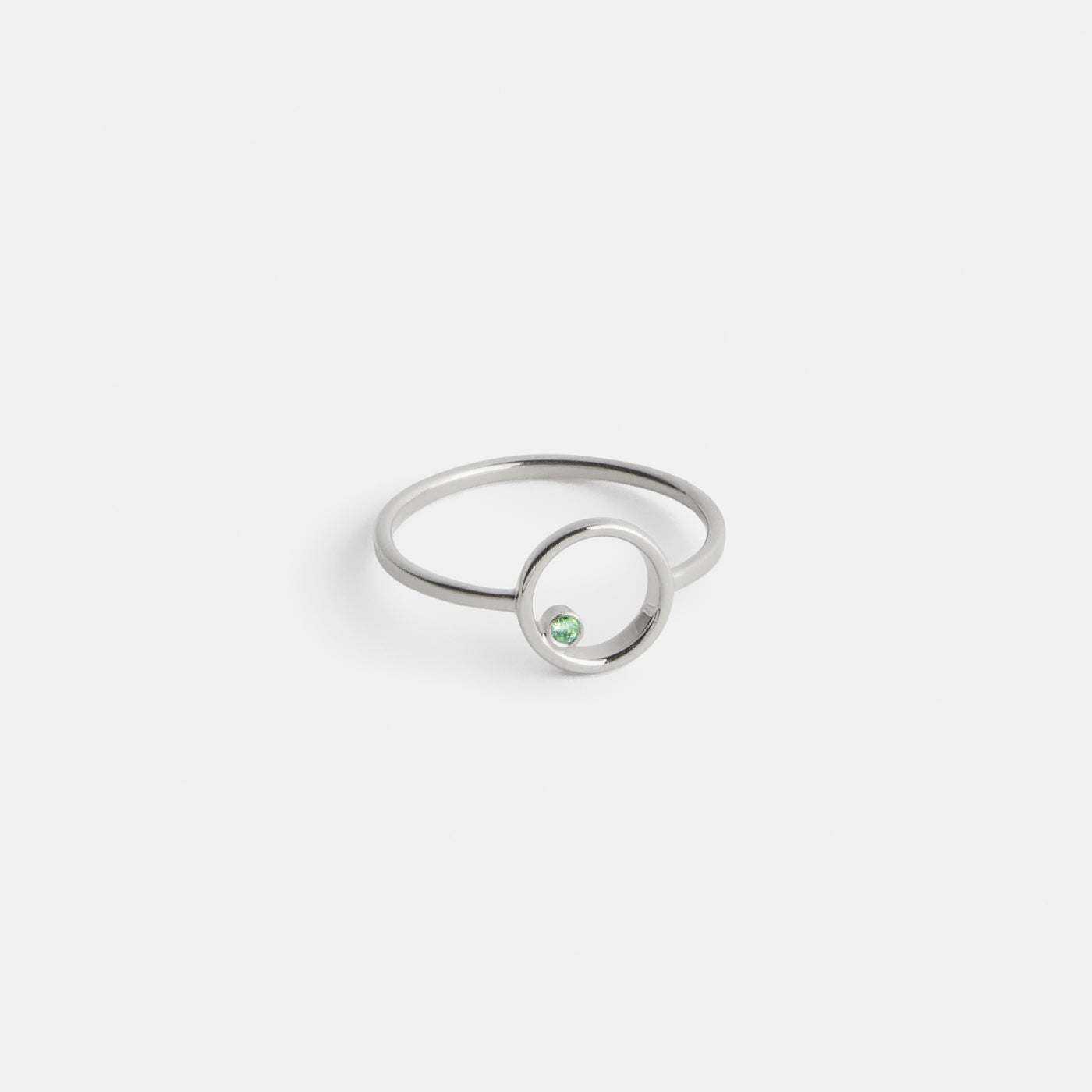 Ila Unique Ring in 14k White Gold set with Green Diamond by SHW Fine Jewelry New York City