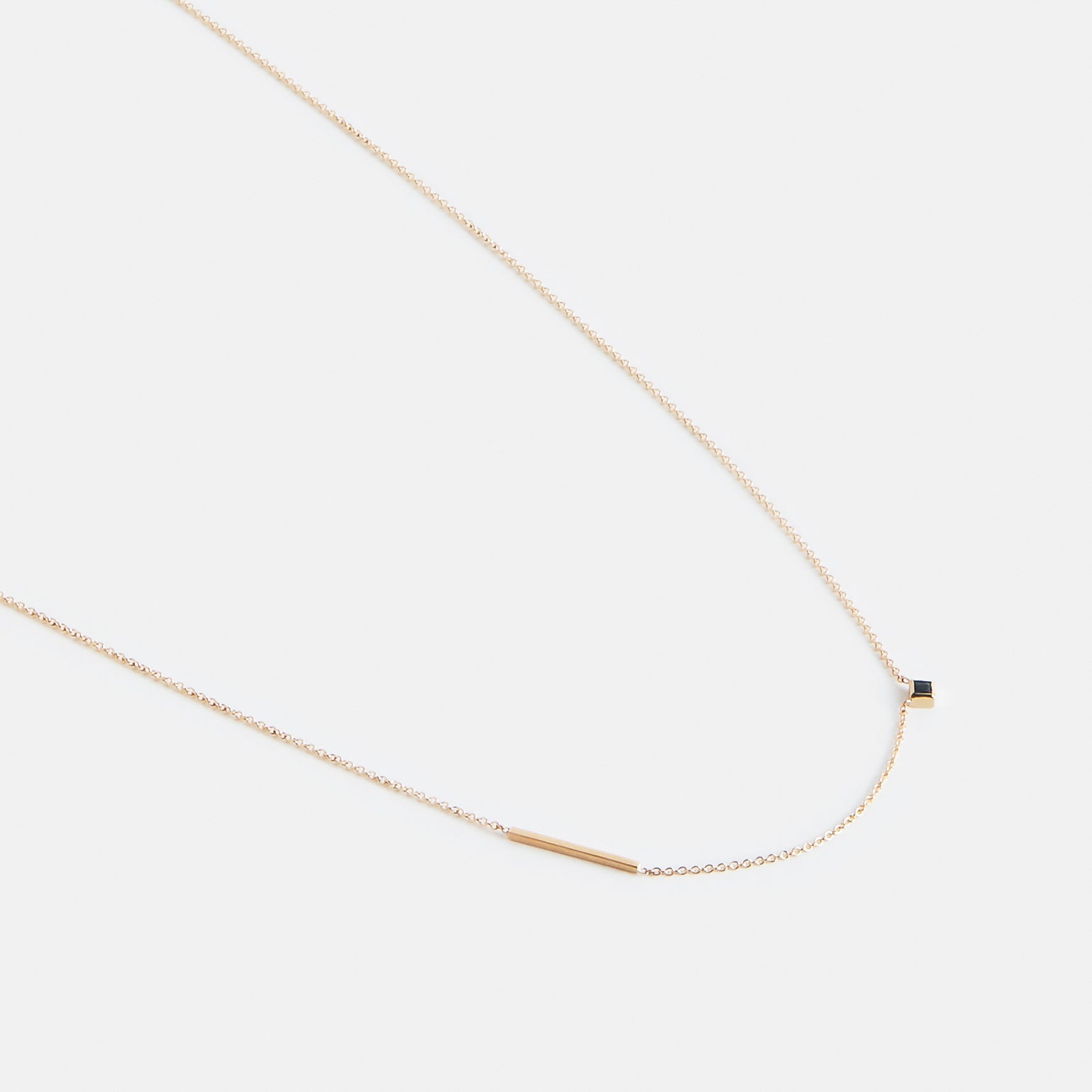 Inu Handmade Necklace in 14k Gold Set with White Diamond By SHW Fine Jewelry New York City