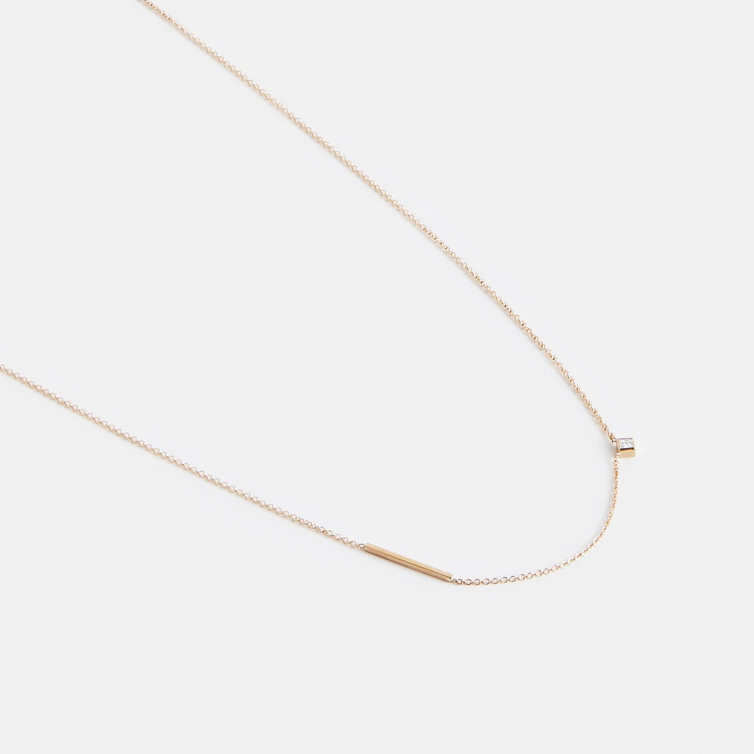 Inu Alternative Necklace in 14k Gold Set with White Diamond By SHW Fine Jewelry NYC