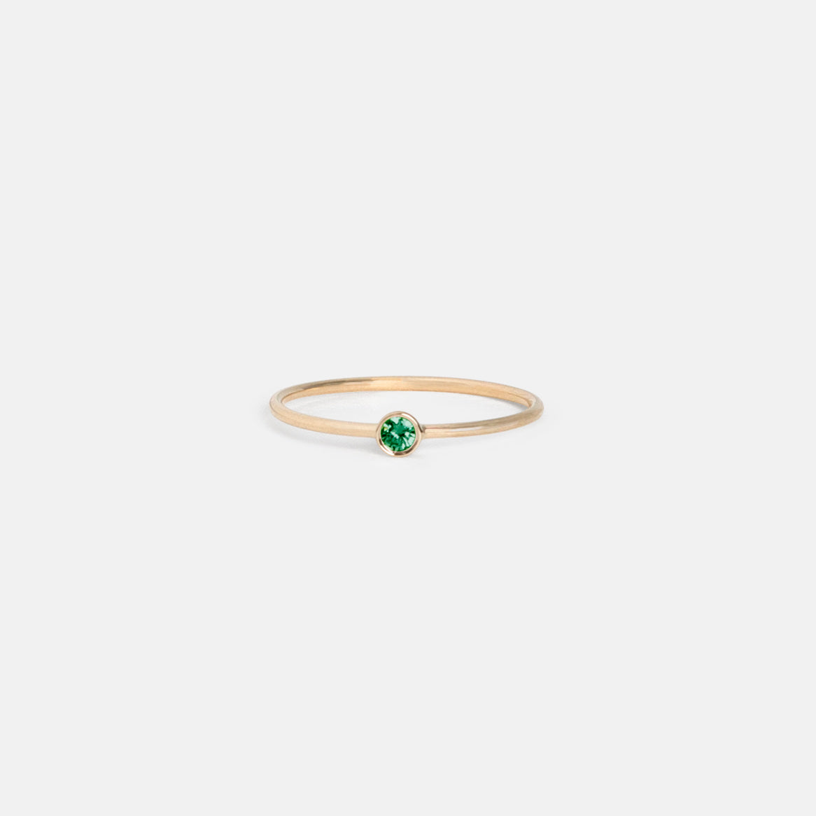 Large Kaya Ring in 14k Gold set with Emerald by SHW Fine Jewelry