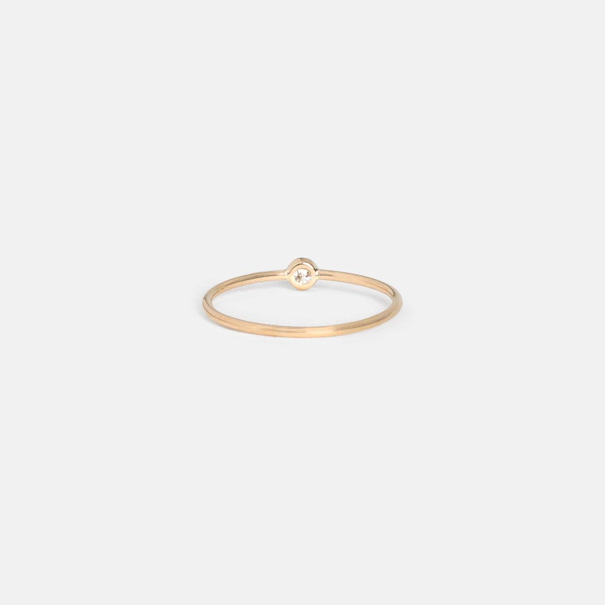 Handmade Large Kaya Ring in 14k Gold set with White Diamond by SHW Fine Jewelry in NYC
