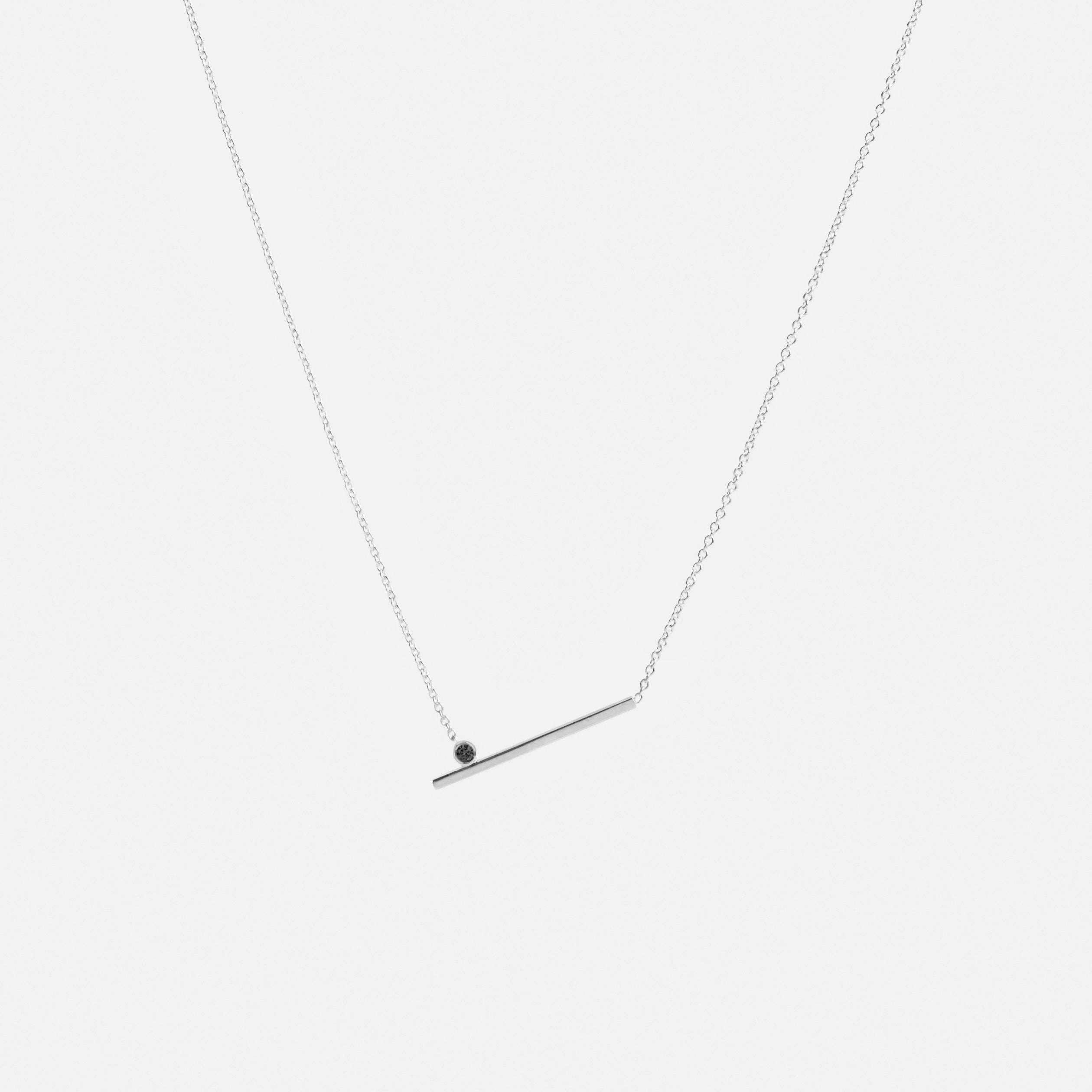 Livi Unconventional Necklace in 14k White Gold Set with Black Diamond By SHW Fine Jewelry NYC