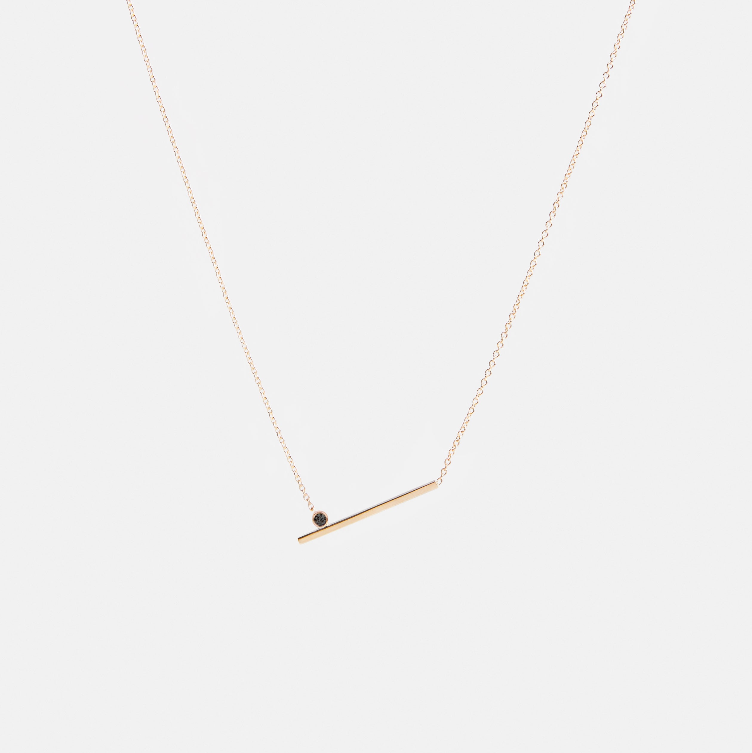 Livi Unconventional Necklace in 14k Gold Set with Black Diamond By SHW Fine Jewelry NYC
