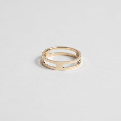 Modern double band womens wedding ring in 14k, 18k yellow, white, rose gold, platinum by SHW cool fine jewelry store in downtown NYC
