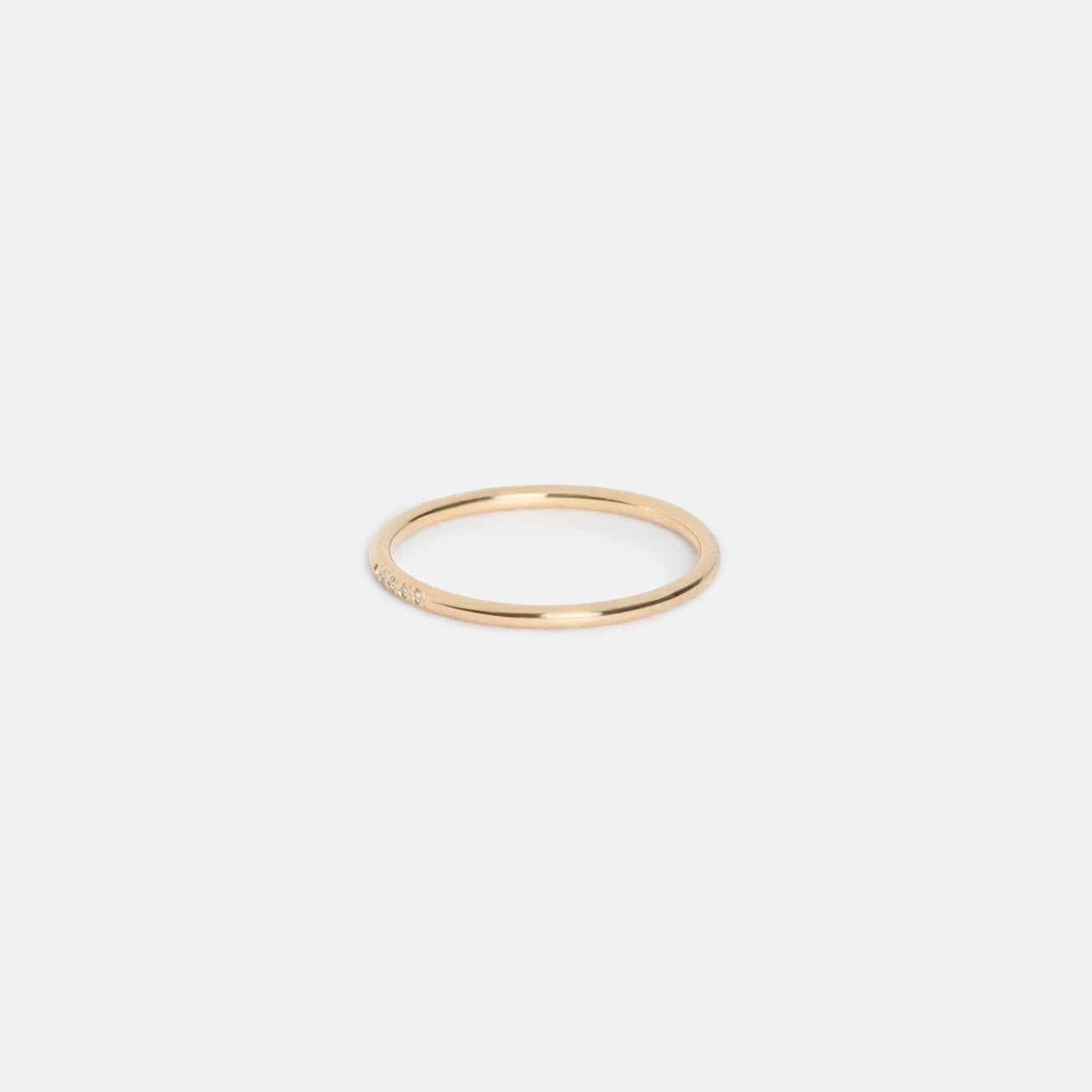 Eiga Minimal Ring in 14k Gold set with White Diamonds By SHW Fine Jewelry NYC