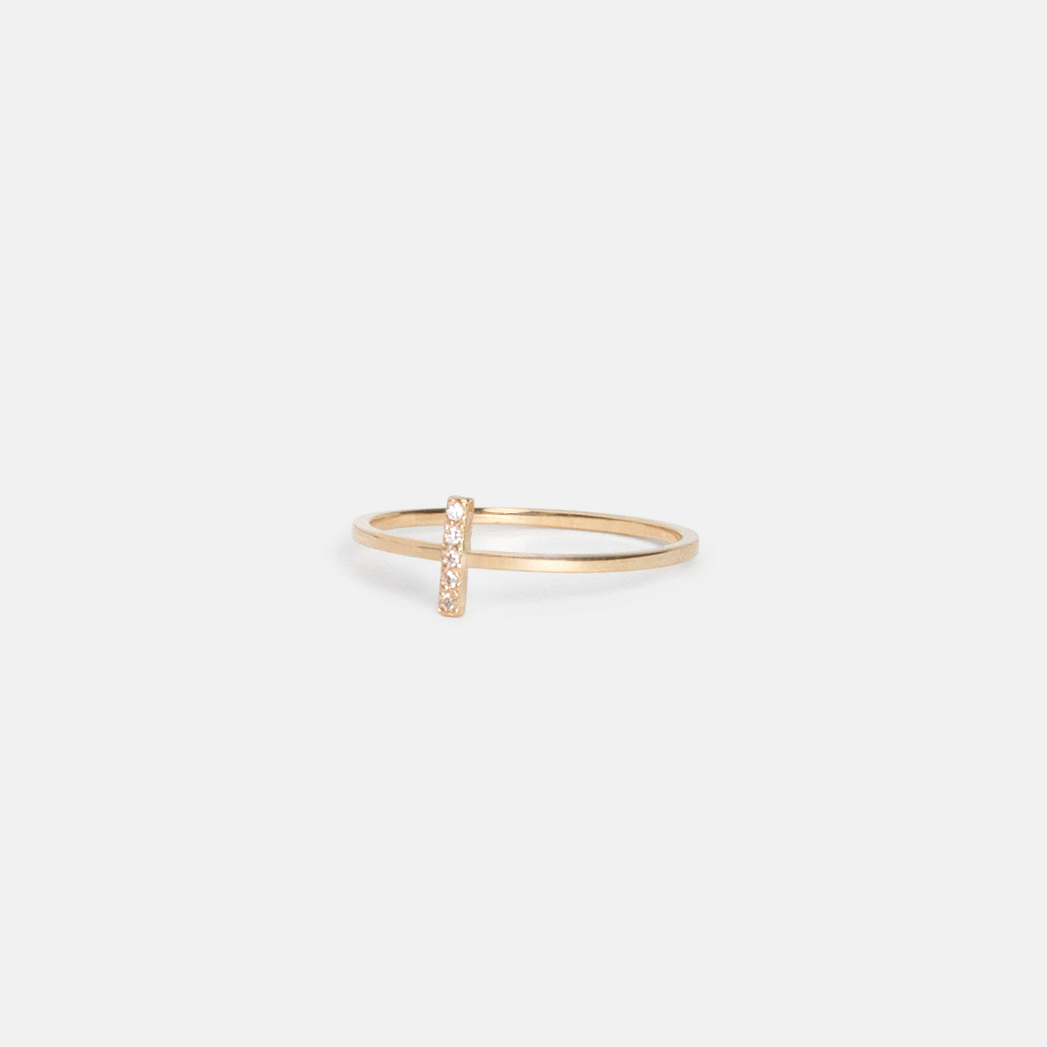 Stevi Thin Ring in 14k Gold set with White Diamonds by SHW Fine Jewelry