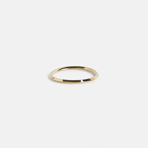 Modern Thin Knife Edge Profile Wedding Band for men and women in solid 14k yellow, white, rose gold by SHW best fine jewelry store in NYC