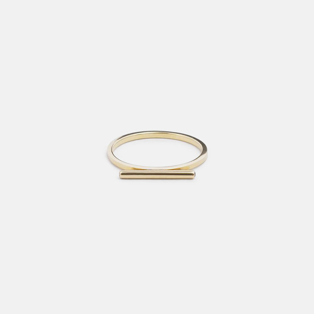 Nox Alternative Ring in 14k Gold set with White and Black Diamonds by SHW Fine Jewelry NYC