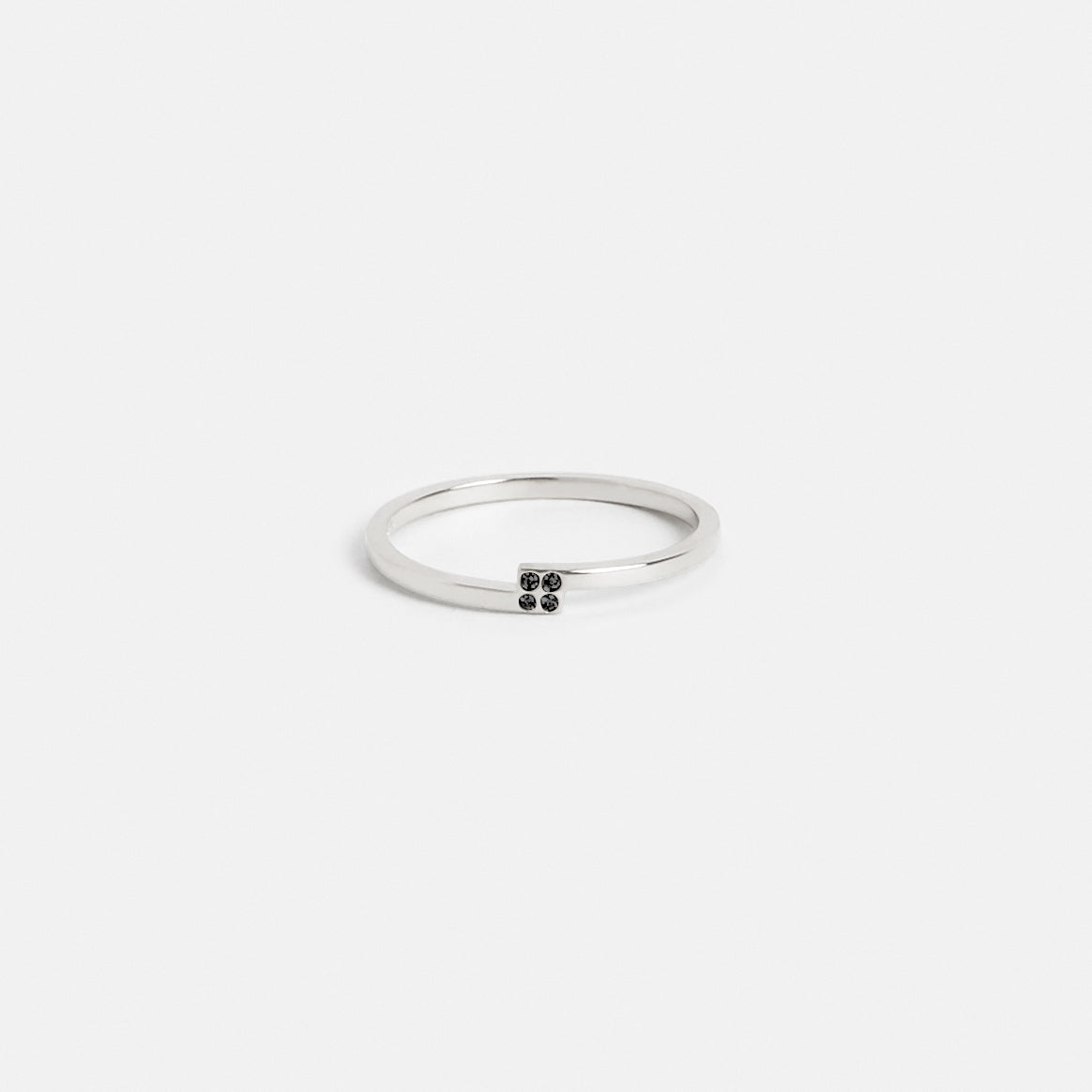 Piva Unique Ring in Sterling Silver set with Black Diamonds By SHW Fine Jewelry NYC