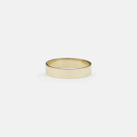 Contemporary 4mm wide delicate wedding band for men and women in solid 14k yellow, white, rose gold by SHW designer fine jewelry store in NYC