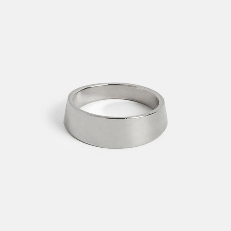 Architectural chunky ring with unique modern design in 14 karat yellow, white, rose gold or sterling silver by SHW fine jewelry store in NYC
