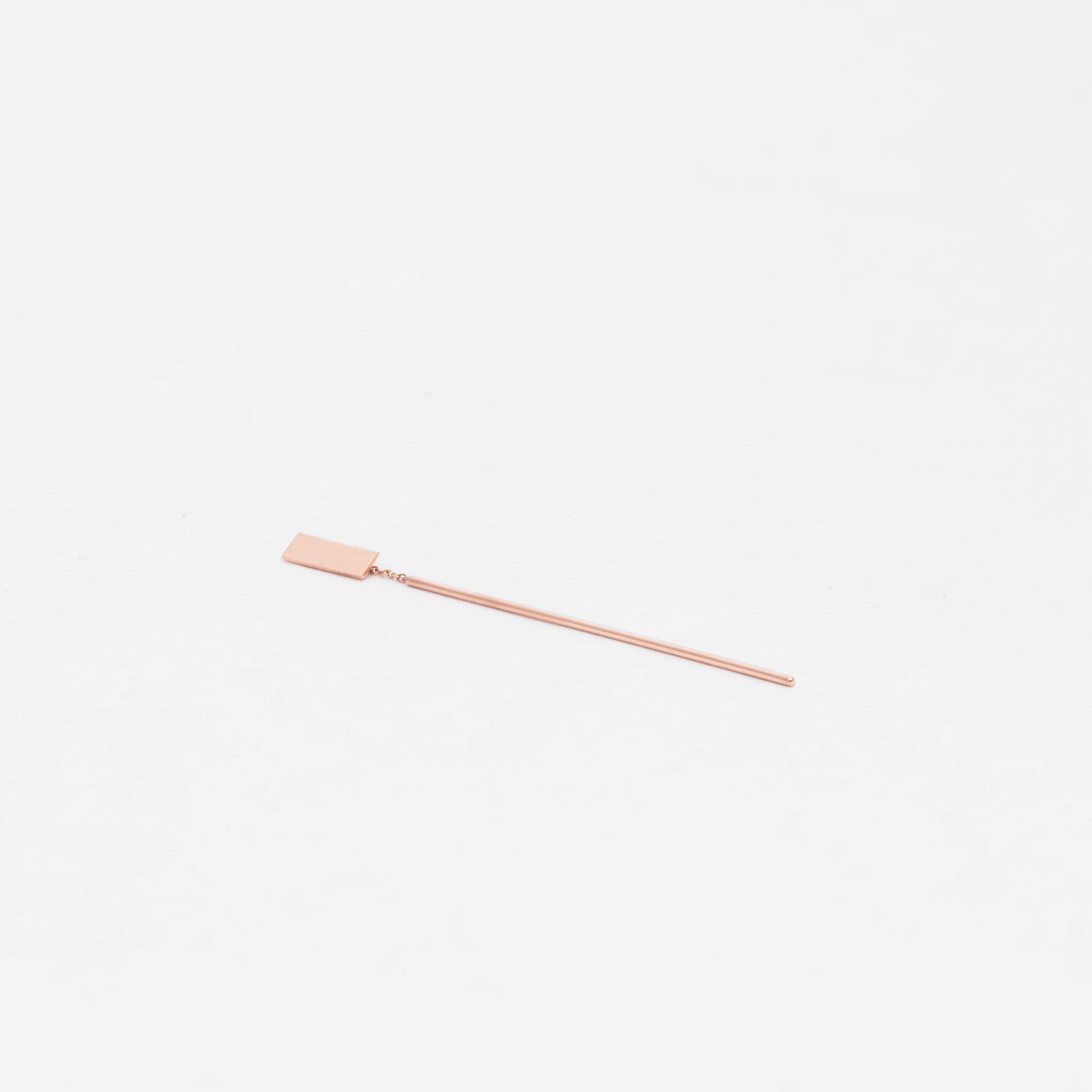 Tili Short Minimalist Pull Through Earring in 14k Rose Gold By SHW Fine Jewelry NYC