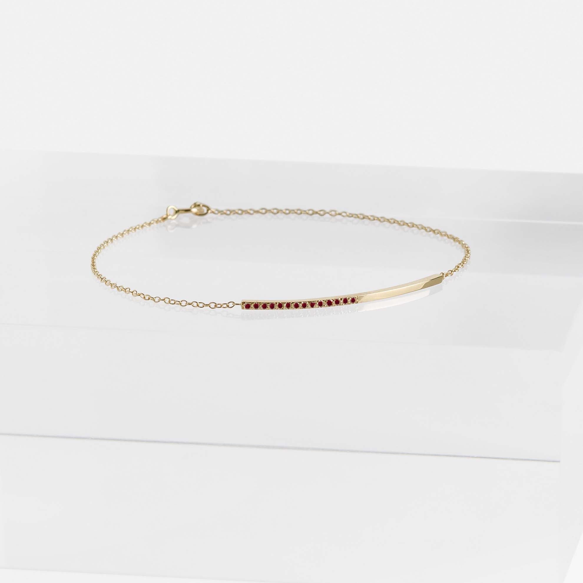 Iva Designer Bracelet in 14k Gold set with Rubies By SHW Fine Jewelry NYC