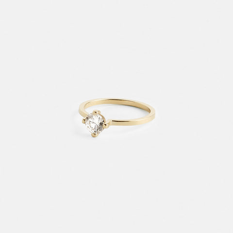 Ema Minimalist Engagement Ring in 14k Gold set with a round brilliant cut 1ct lab-grown diamond By SHW Fine Jewelry NYC