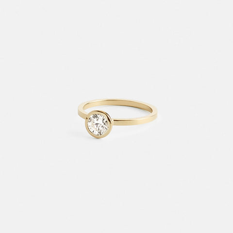 Mana Designer Engagement Ring in 14k Gold set with a round brilliant cut lab-grown diamond By SHW Fine Jewelry NYC