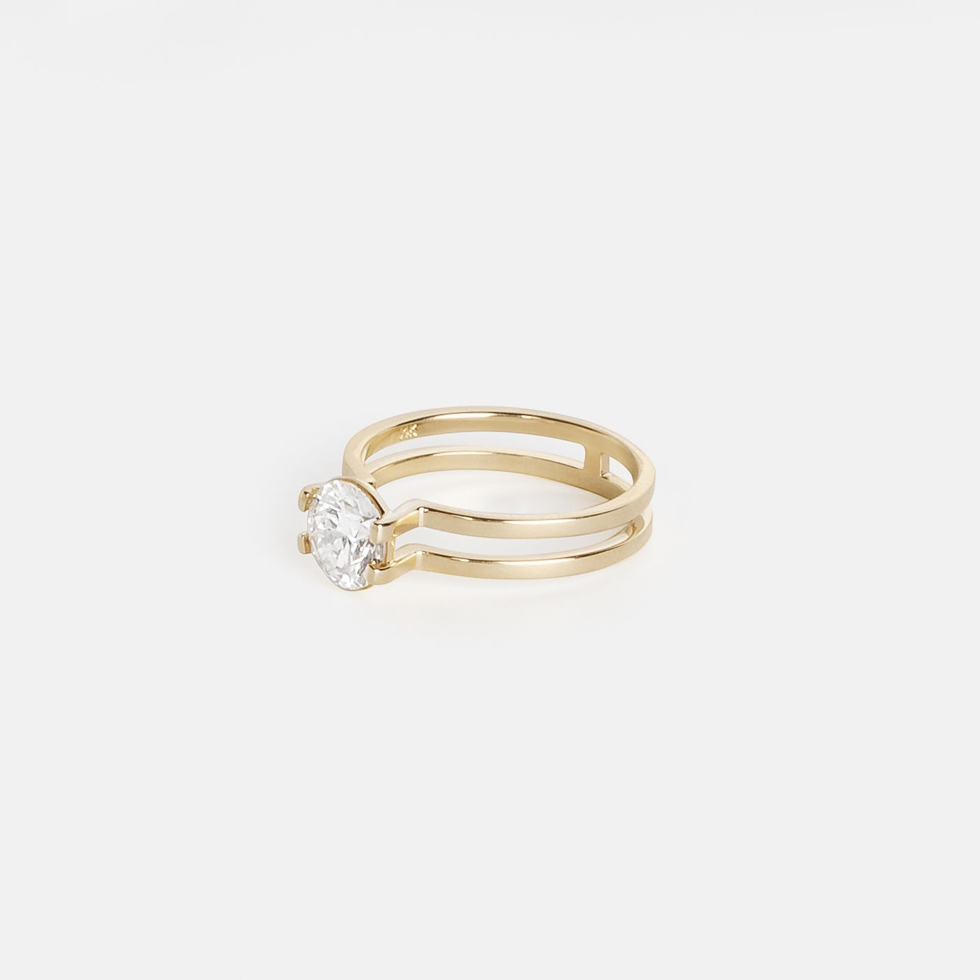 Vedi Cool Ring in 14k Gold set with a 1.01ct round brilliant cut natural diamond By SHW Fine Jewelry New York City