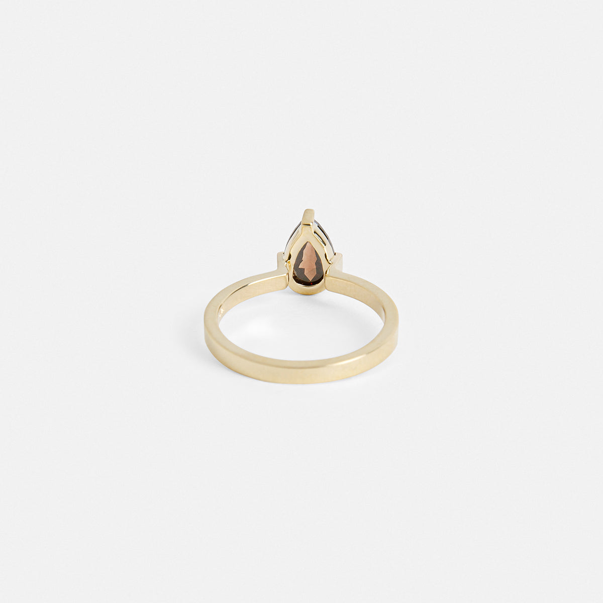 Gerda Non-Traditional Ring in 14k Gold set with a 1.31ct pear-cut cognac natural diamond By SHW Fine Jewelry NYC