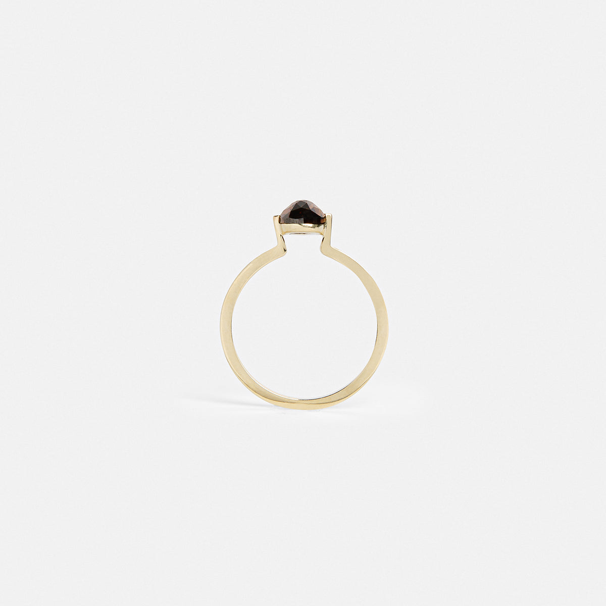 Gerda Unusual Ring in 14k Gold set with a 1.31ct pear-cut cognac natural diamond By SHW Fine Jewelry NYC