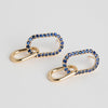 Alternative Naki Earrings in 14 karat yellow gold set with sapphires and diamonds made in New York City by SHW fine Jewelry