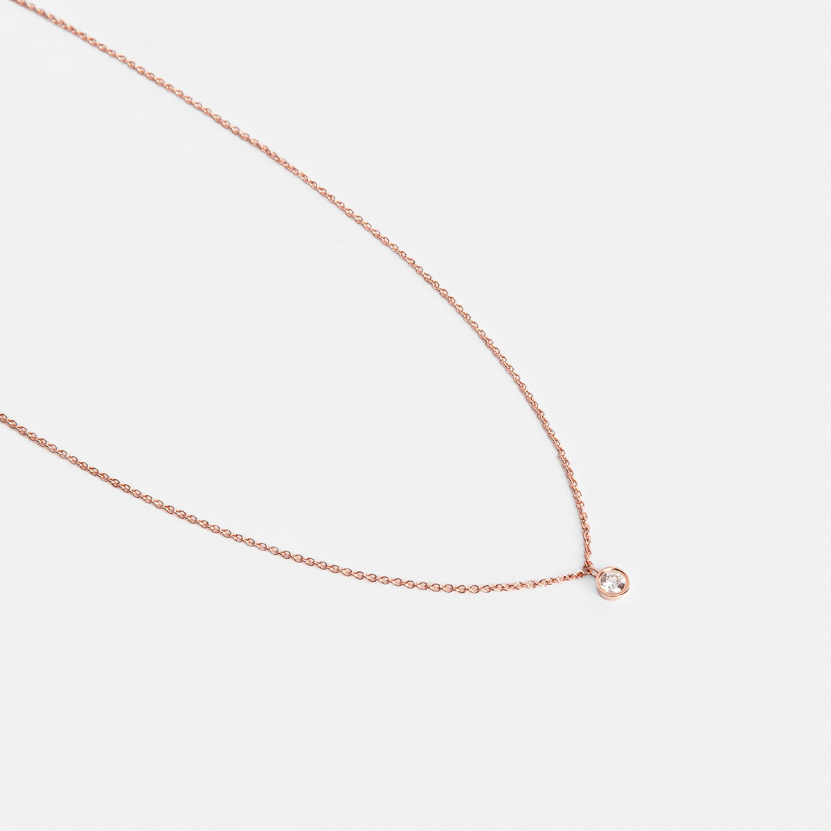 Large Kaya Handmade Necklace in 14k Rose Gold set with White Diamond By SHW Fine Jewelry NYC