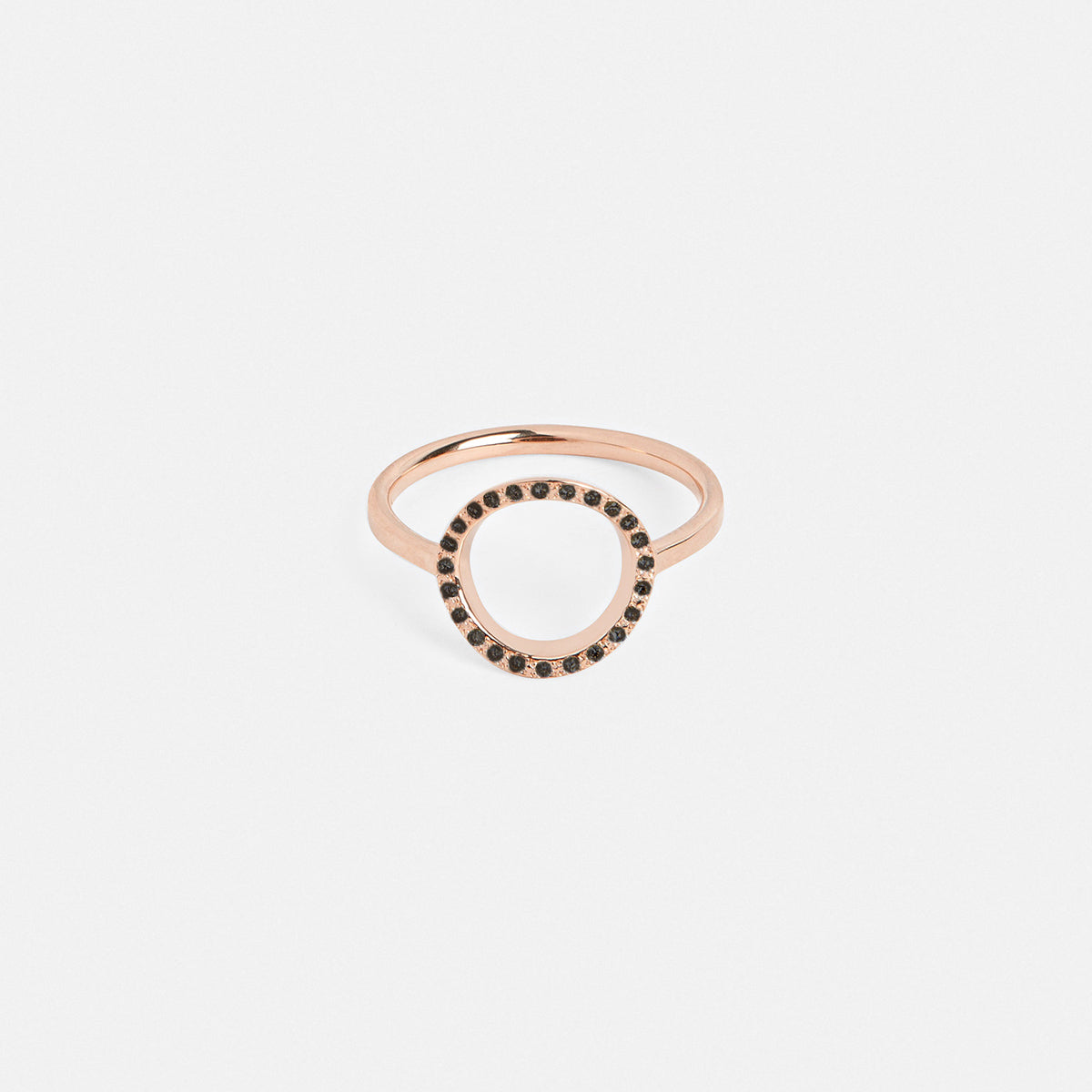 Nida Alternative Ring in 14k Rose Gold set with Black Diamonds by SHW Fine Jewelry