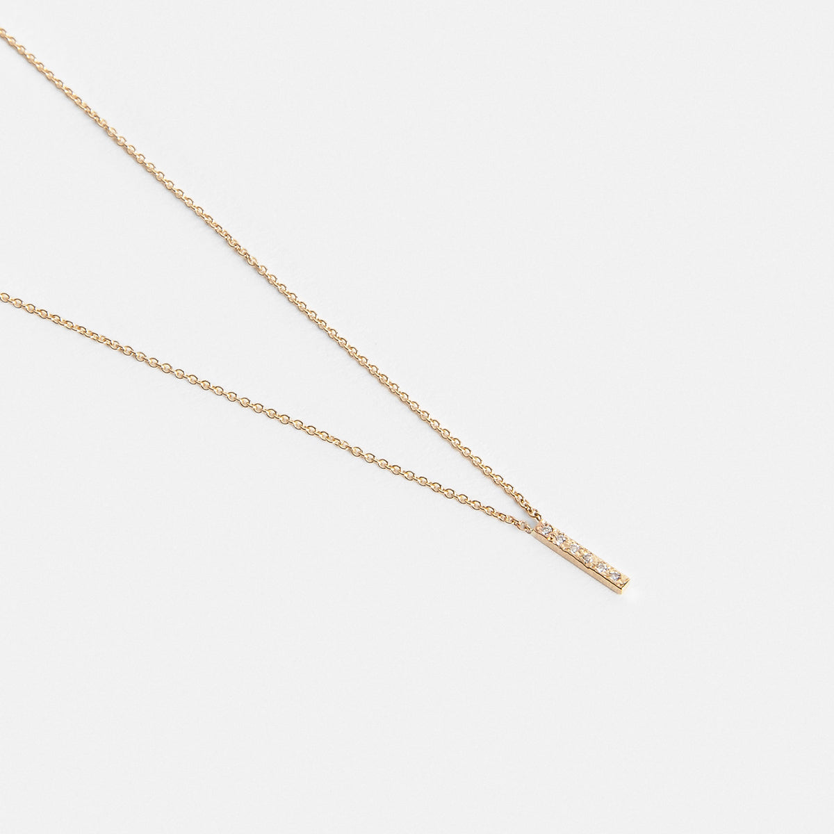Mini Tiru Delicate Necklace in 14k Gold set with White Diamonds By SHW Fine Jewelry NYC