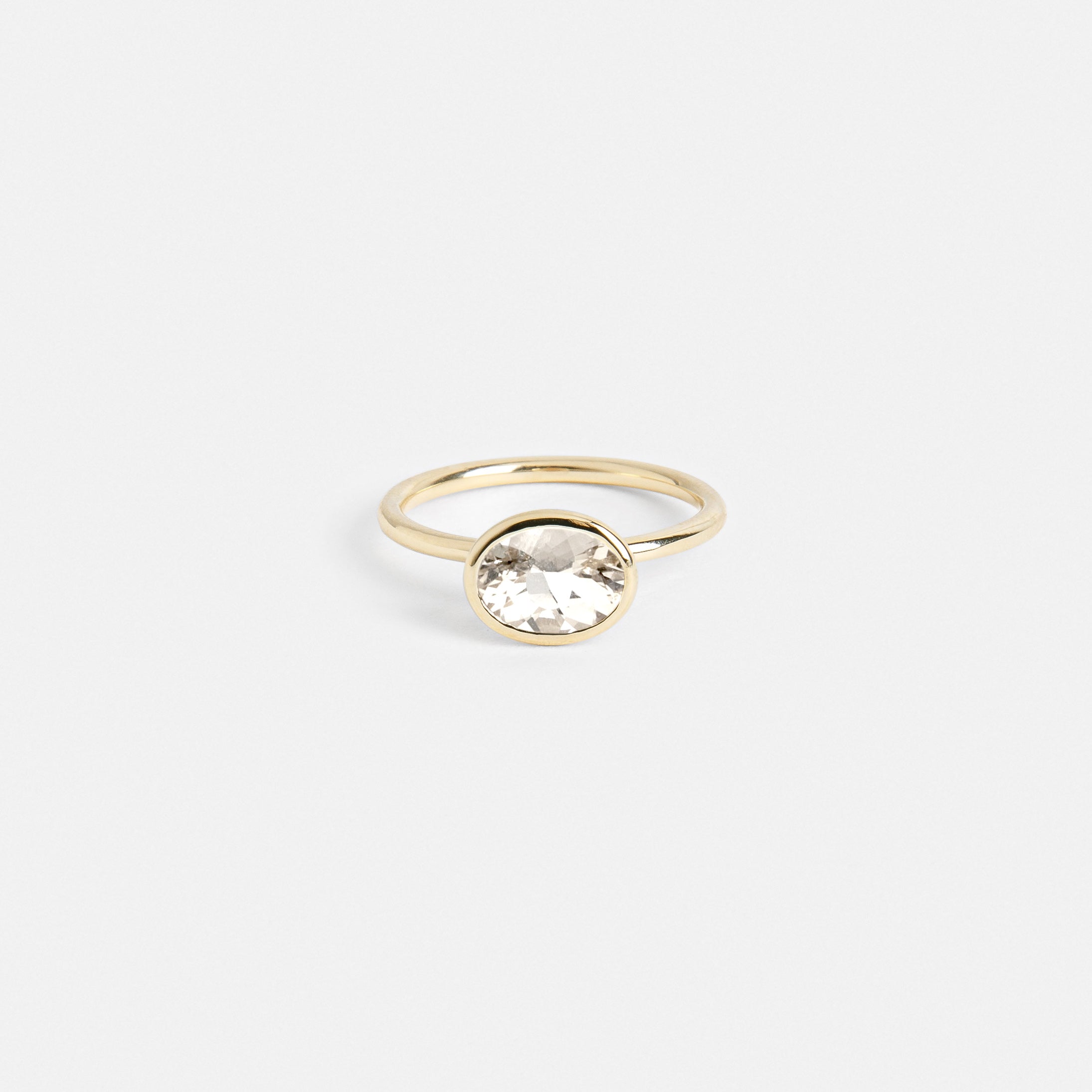Lida Handmade Ring in 14k Gold set with an oval brilliant cut lab-grown diamond By SHW Fine Jewelry NYC