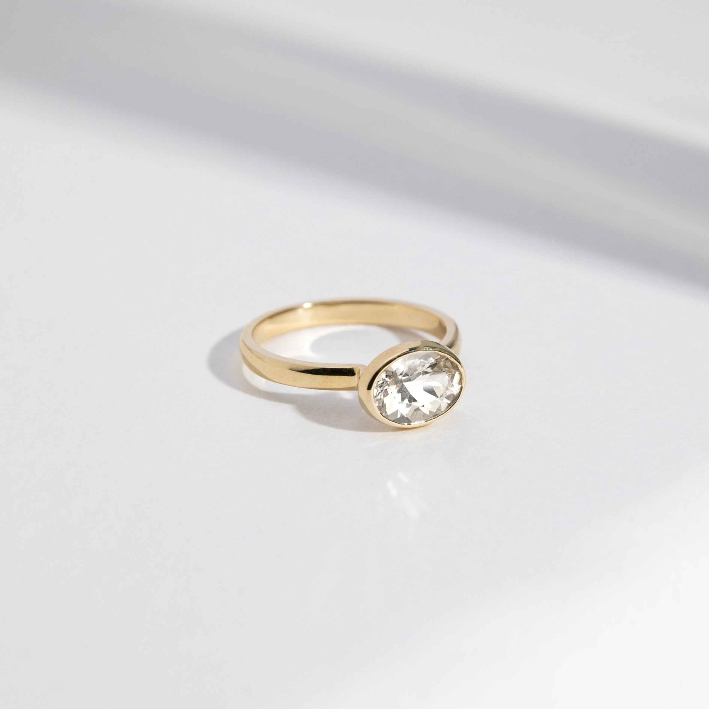 Syd Stackable Ring in 14k Gold set with an oval cut lab-grown diamond By SHW Fine Jewelry NYC