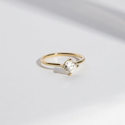 Velu Designer Ring in 14k Gold set with a round brilliant cut lab-grown diamond By SHW Fine Jewelry NYC
