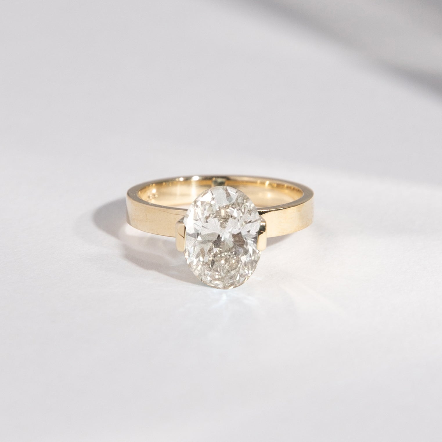 Silva Designer Ring in 14k Gold set with an oval brilliant cut lab-grown diamond By SHW Fine Jewelry NYC