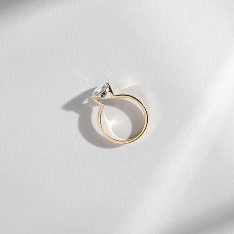 Silva Alternative Ring in 14k Gold set with an oval brilliant cut lab-grown diamond By SHW Fine Jewelry NYC