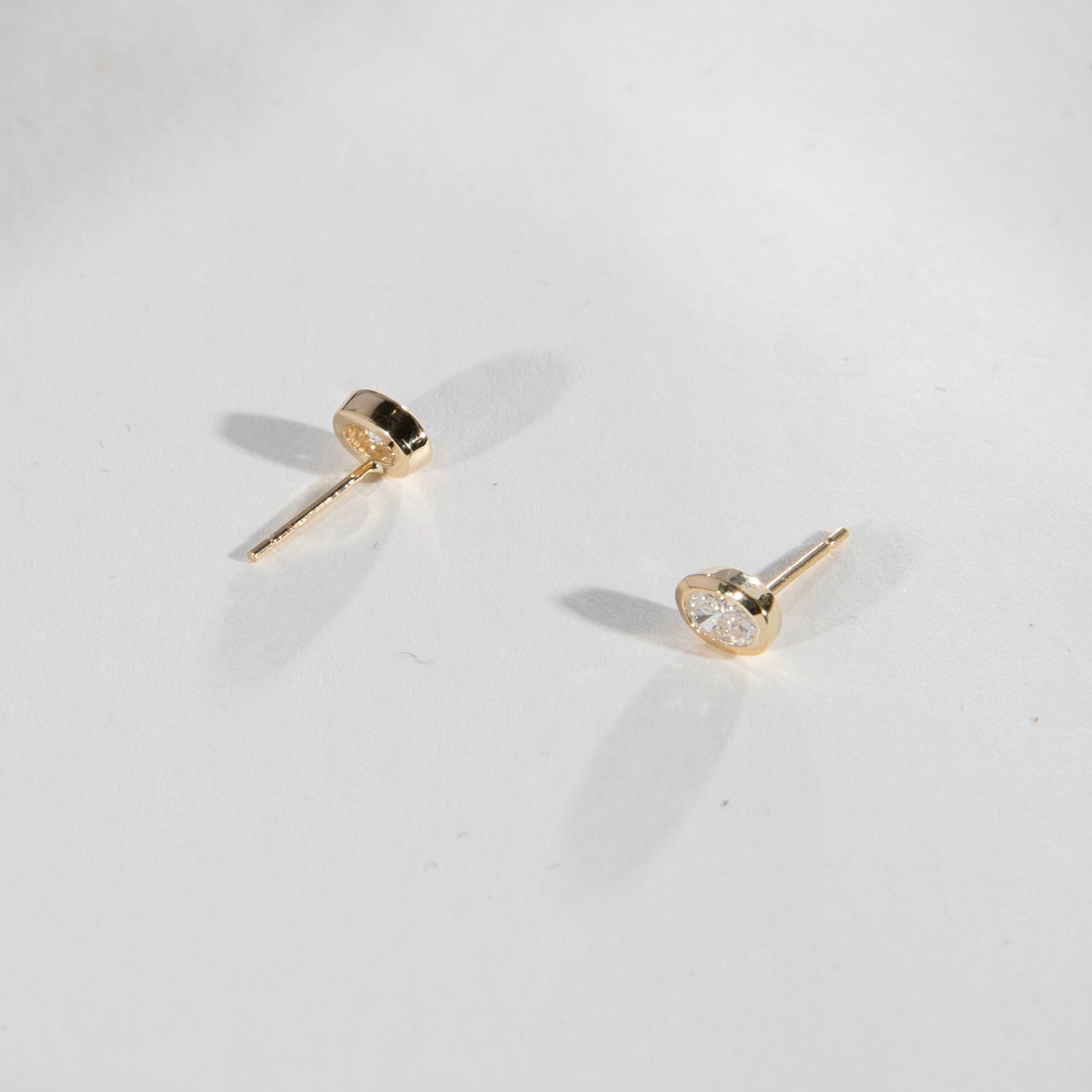 Ana Handmade Earrings in 14k Gold set with lab-grown diamonds By SHW Fine Jewelry New York City