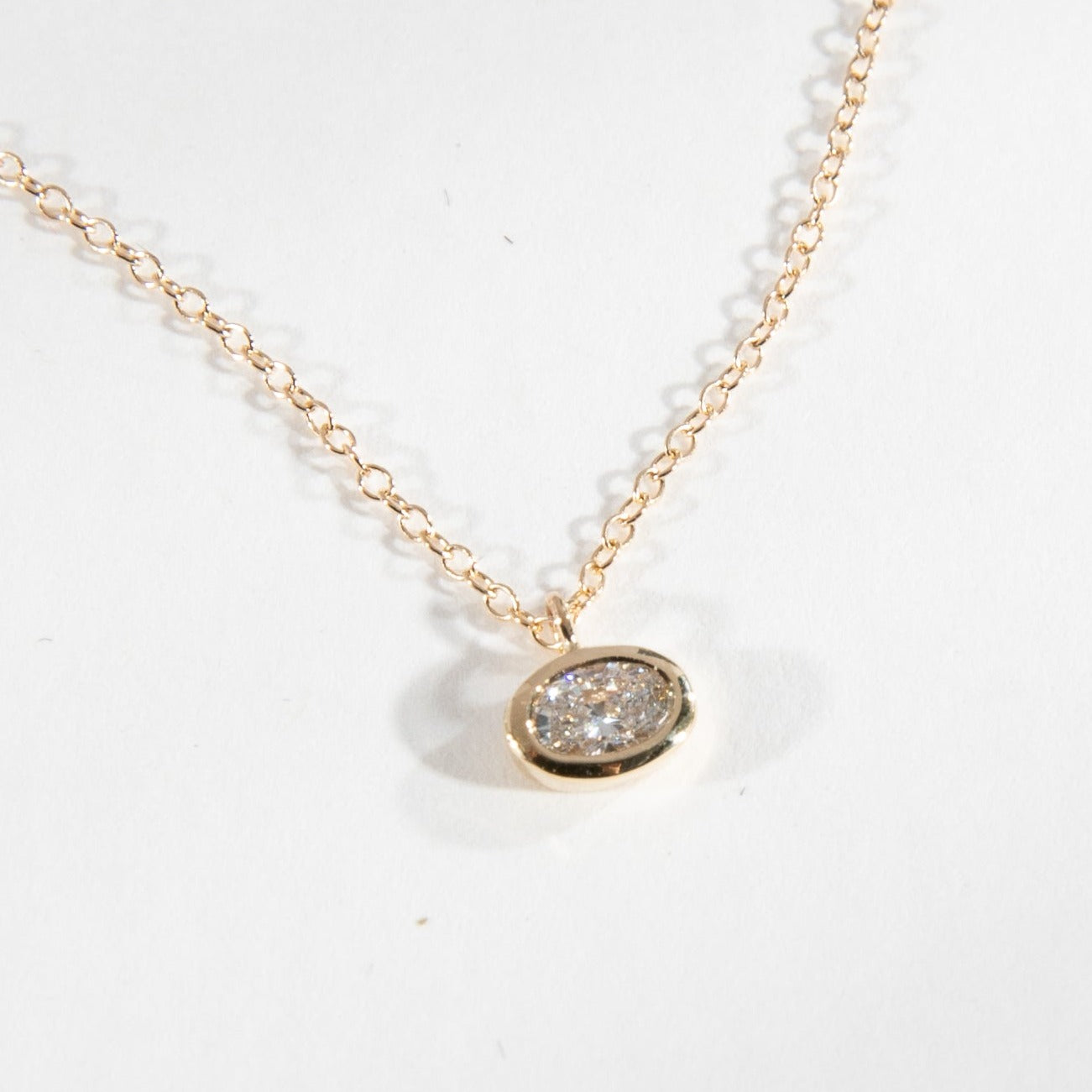 Ana Minimal Necklace in 14k Gold set with lab-grown diamonds By SHW Fine Jewelry New York City