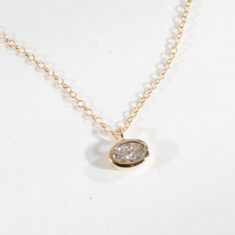 Ana Minimal Necklace in 14k Gold set with lab-grown diamonds By SHW Fine Jewelry New York City