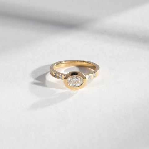 Vilti Unusual Ring in 14k Gold set with a 0.52ct lab-grown diamond By SHW Fine Jewelry NYC
