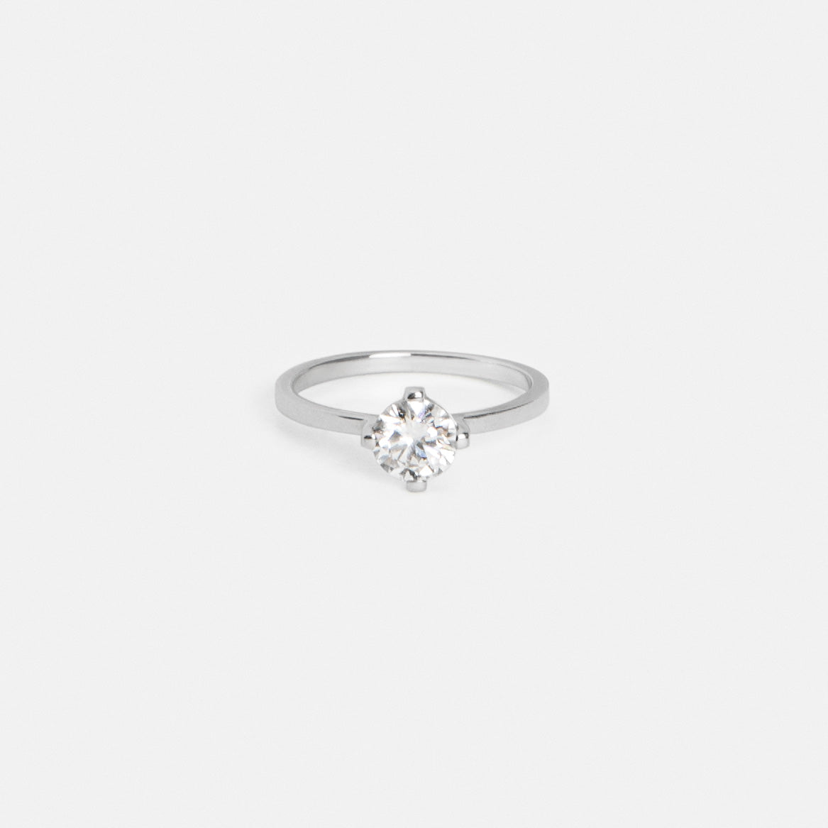 Ema Unisex Engagement Ring in Platinum Set With 1ct round brilliant cut natural diamond By SHW Fine Jewelry NYC