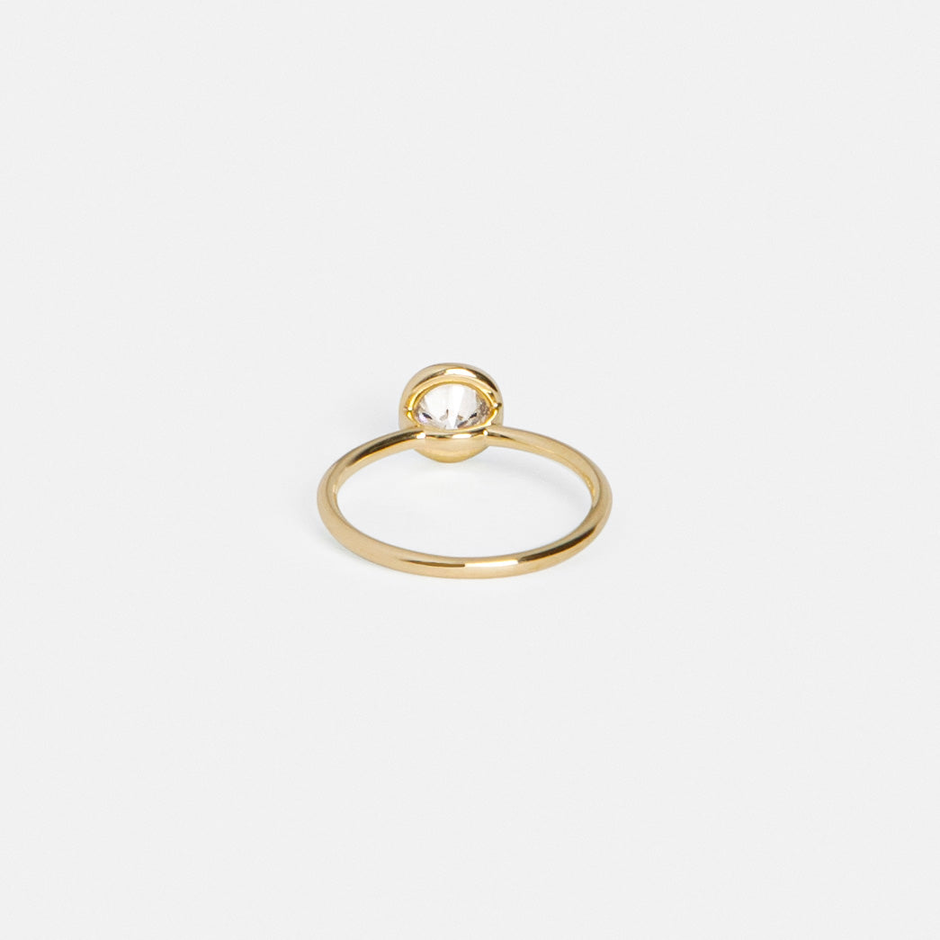 Arti Handmade Ring in 14k Gold set with a 0.9ct round brilliant cut natural diamond By SHW Fine Jewelry New York City