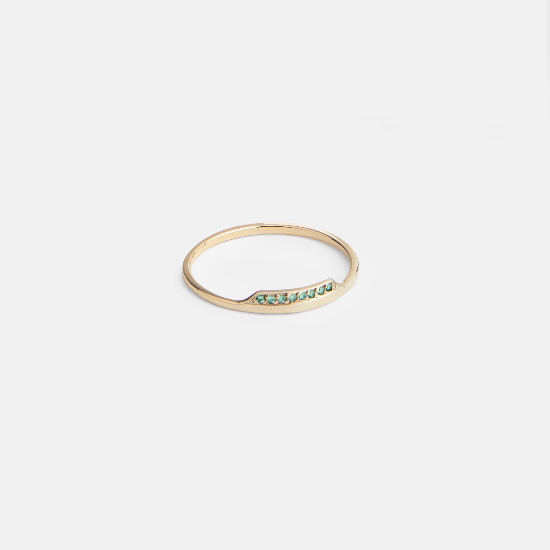 Salo Designer Ring in 14k Gold set with Emeralds By SHW Fine Jewelry NYC