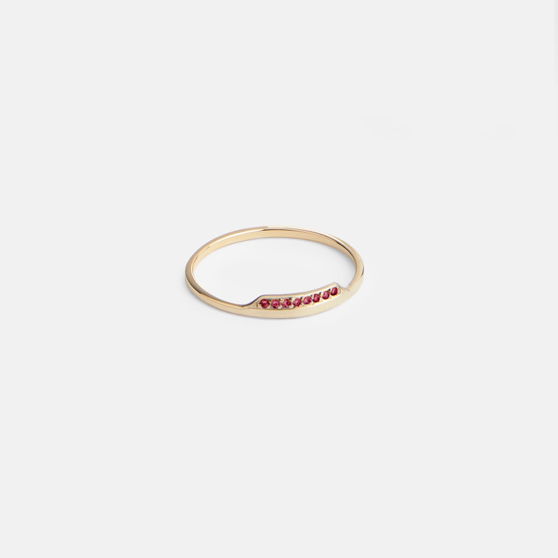 Salo Stackable Ring in 14k Gold set with Rubies By SHW Fine Jewelry NYC