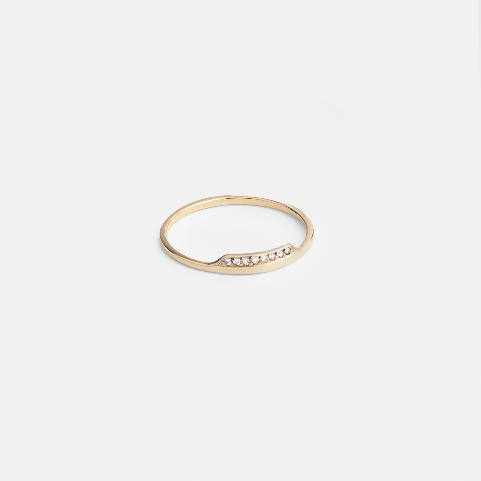 Salo Unique Ring in 14k Gold set with White Diamonds By SHW Fine Jewelry NYC