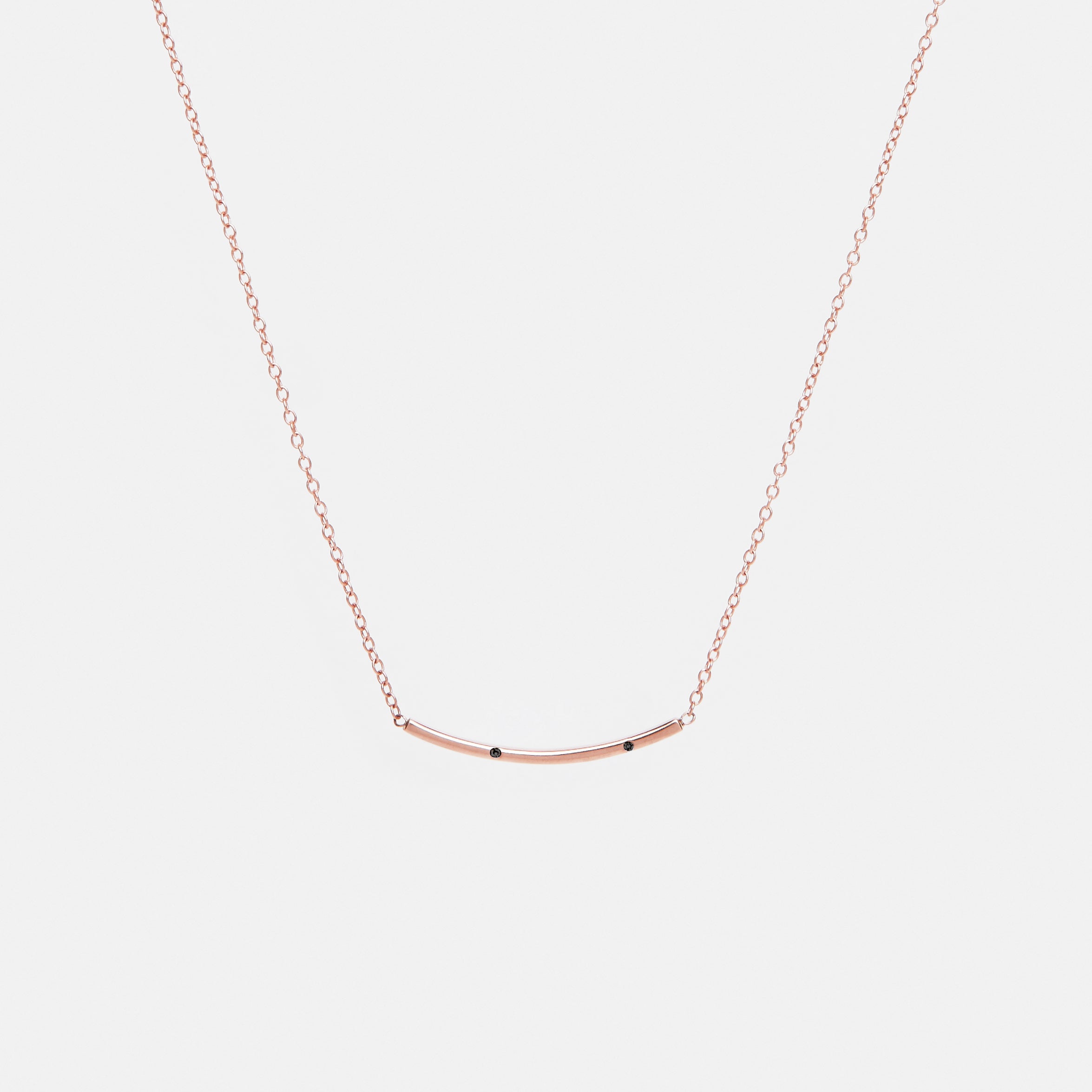 Sara Handmade Necklace in 14k Rose Gold set with Black Diamonds By SHW Fine Jewelry NYC