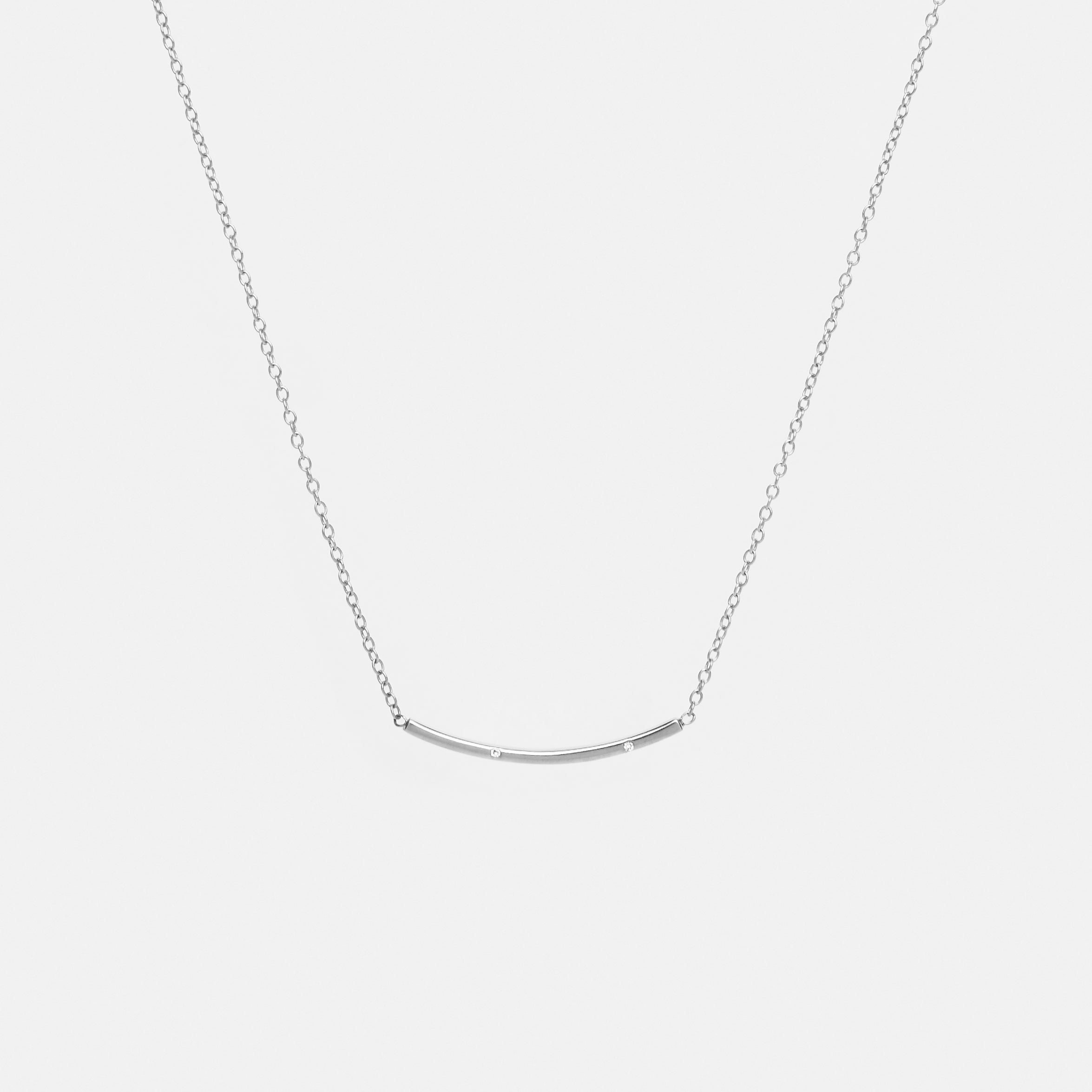 Sara Thin Necklace in 14k Gold set with White Diamonds By SHW Fine Jewelry NYC