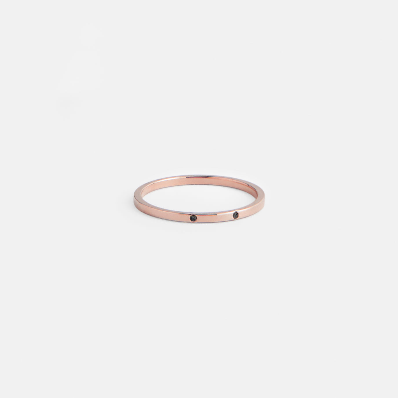Sarala Alternative Ring in 14k Rose Gold set with Black Diamonds By SHW Fine Jewelry NYC