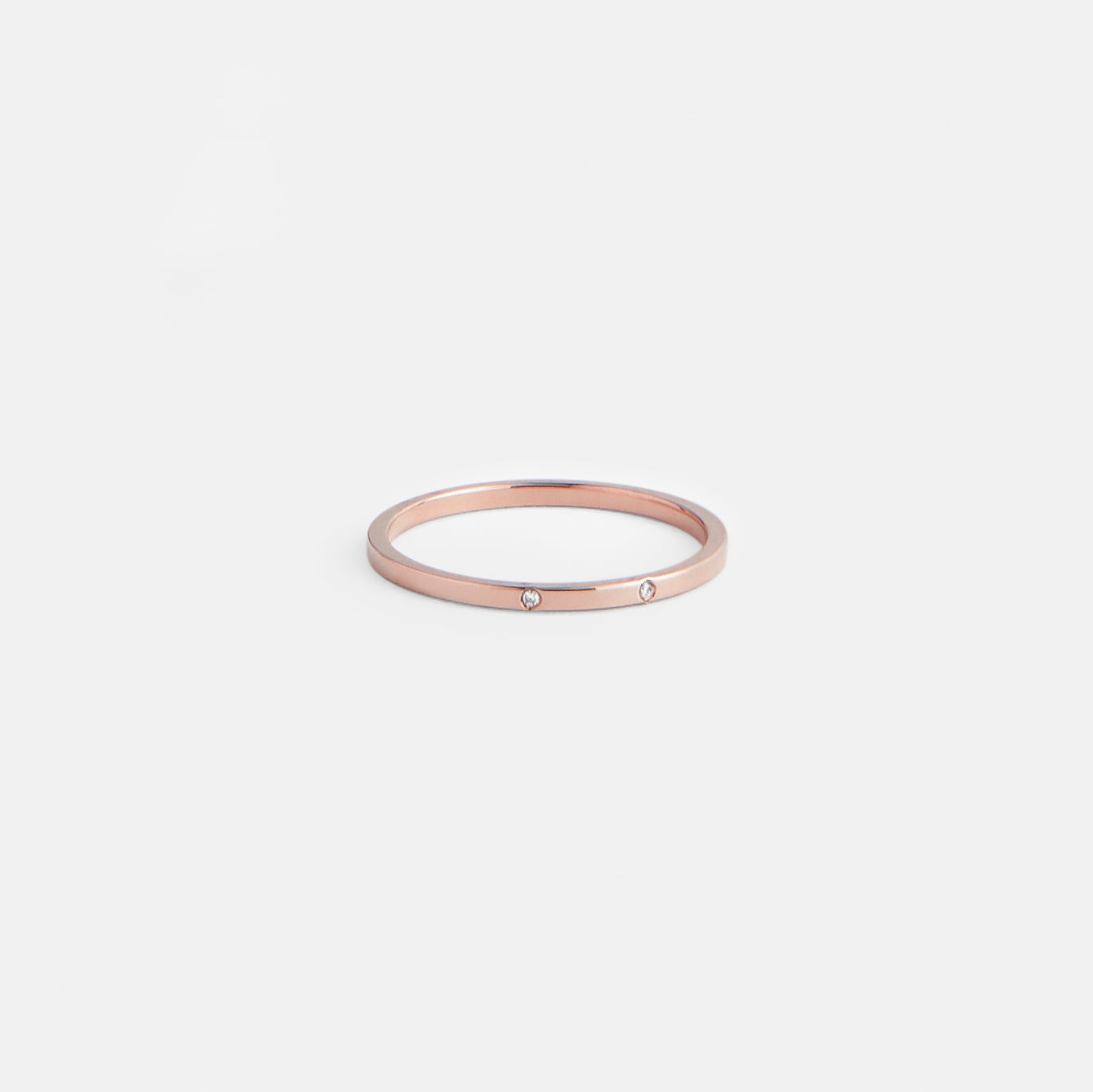 Sarala Cool Ring in 14k Rose Gold set with White Diamonds By SHW Fine Jewelry New York City