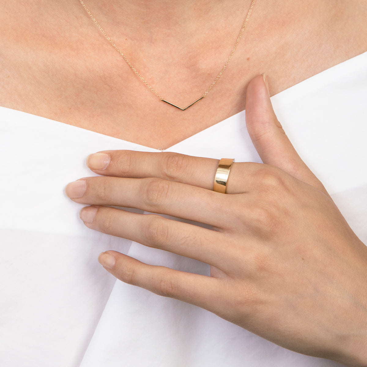 Avi Simple Necklace in 14k Gold By SHW Fine Jewelry New York City