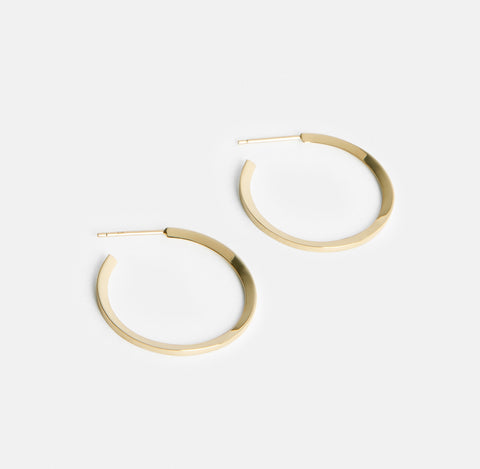 Large Kai Minimal Hoops in 14k Gold By SHW Fine Jewelry NYC