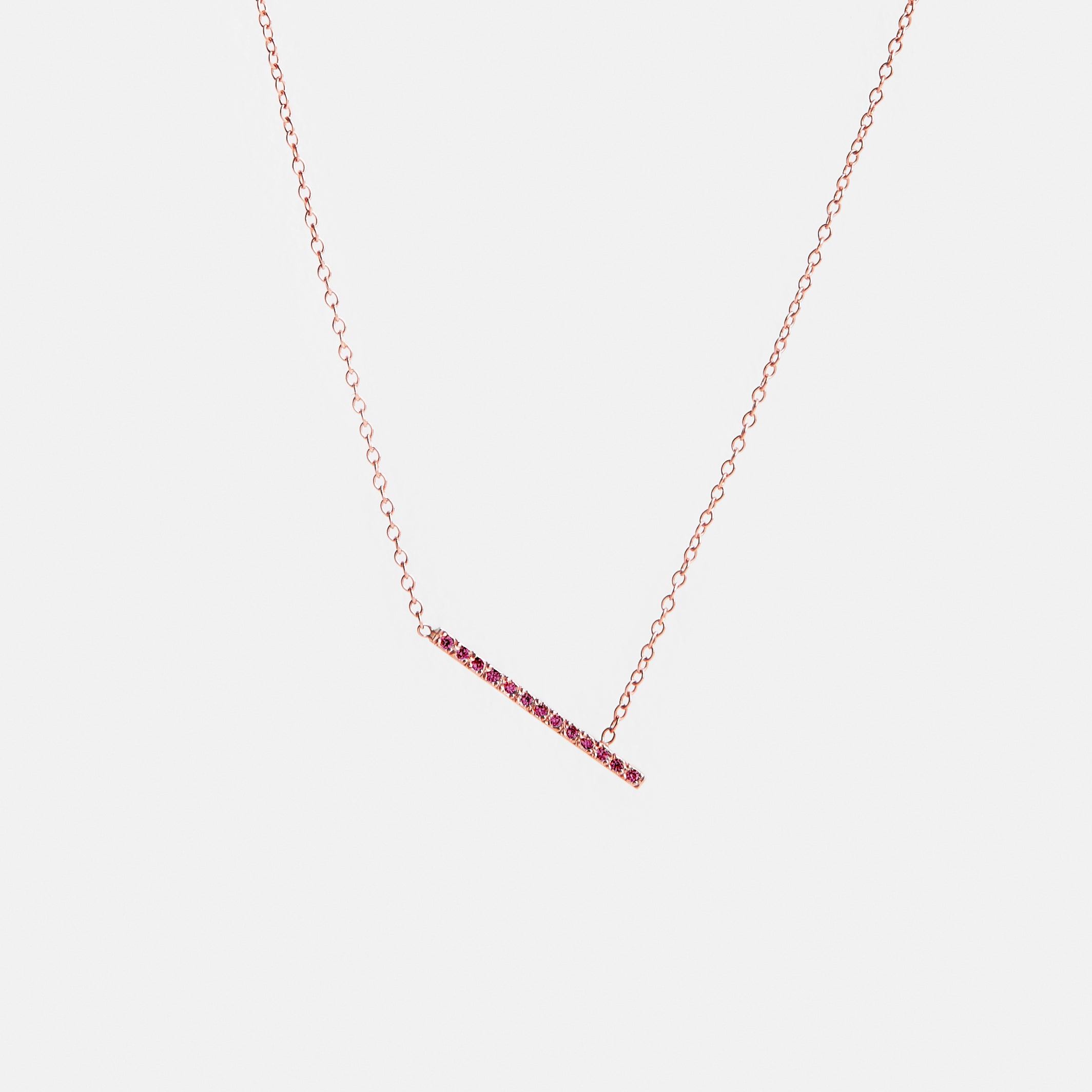 Tira Designer Necklace in 14k Rose Gold set with Rubies By SHW Fine Jewelry NYC